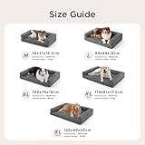 BEDSURE orthopädisches Hundebett Grosse Hunde - 89x64x18cm wasserdichtes Hundesofa mit Memory-Schaum & Eierkarton-Schaum, waschbarer und Abnehmbarer Cordbezug Hundecouch, Creme