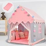 hadio Kids Play Tent for Girls, Girls Play Tent with Mat Pink, Princess Castle Tent for Kids with...