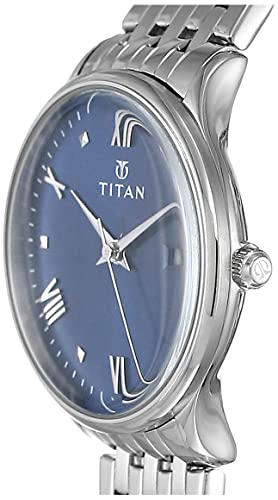 Titan Bandhan Blue Dial Analog with Date Stainless Steel Strap watch for Couple-NS9400194201SM01P - Image 2