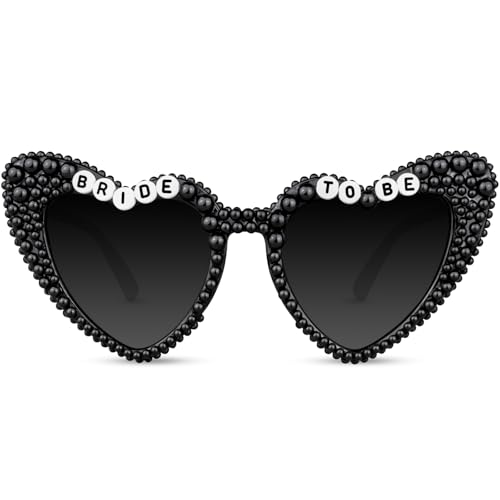 JUSTOTRY Bride Sunglasses for Bachelorette Party - Black Bride or Die Glasses Engagement Favors Bridal Shower Accessory Till Death Do Us Party Bachelorette Decorations