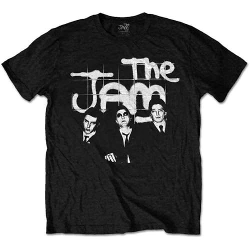 T-Shirt de Collection The Jam Rock Off Imprimé Monochrome Coupe Droite