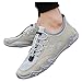 IQYU Wasserschuhe für Herren lässige, atmungsaktive Schuhe mit weicher Sohle zum Schnüren Mesh-Turnschuhe aus fliegendem Netz