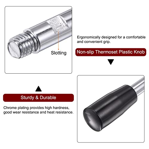 Image of HARFINGTON Clamping Handles M12 Thread 160mm (6.3 inch) Length Chrome Plated Revolving Crank Handle Grip Handwheel Screw Stem for Lathe Machine