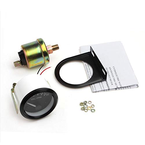 Mintice 2 52mm Licht Kfz Auto Öldruck Anzeige Oil Pressure Anzeige Instrument Gauge Meter Rauchfarbe Len Zeiger Indikator