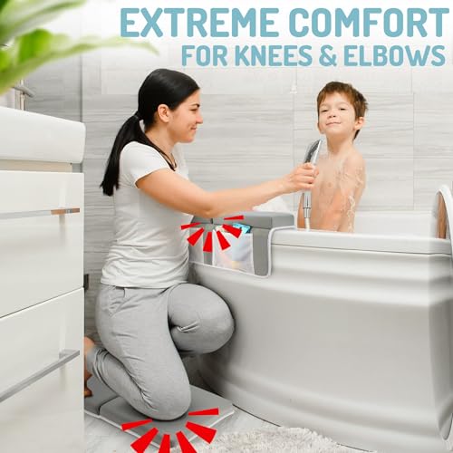 Hux Baby Bath Kneeler With Elbow Rest Pad Set - Kneeling Mat for Baby Bathing - Shower Accessories, Bain Bebe, Tapis Bain Bebe - Image 3