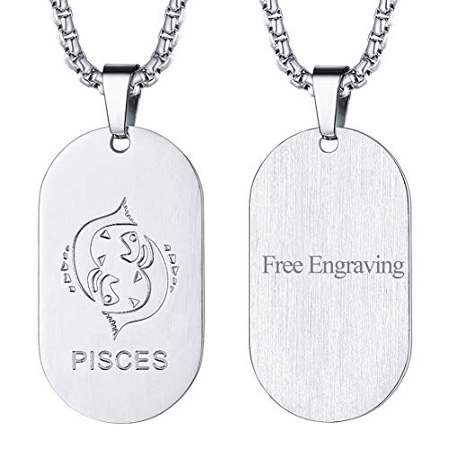 Collier signe astrologique homme noir en acier, le bijou zodiaque idéal pour vos looks urbains