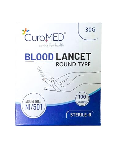 Image of 100 Pcs Glucometer 30G Round Blood Lancet Supports Dr. Morpen, Accusure, Control D Lancing Devices, Vital Round Glucometer Lancets Blue Colour Sterile - R (1 BOX)