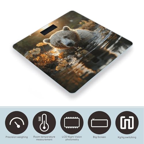 Báscula digital para baño Bear Crossing de vidrio templado miniatura 3