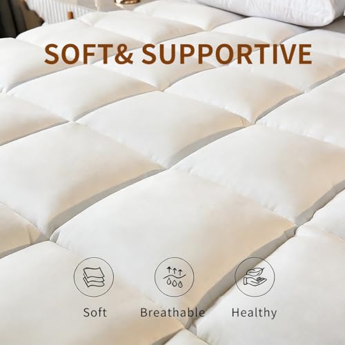 �x�b�h�g�b�p�[ ���� 10cm�ʋC�����ǂ��_�炩���}�C�N���t�@�C�o�[ ��� �Q�S�n �Q�Ԃ肵�₷���}�b�g���X�p�b�h ���ϋv�� �����^�ѕ֗��}�b�g���X�g�b�p�[(White,QUEEN-150*200cm)