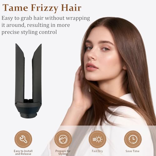 Accesorio Plancha para el Cabello para Dy-son Airwrap HS01/HS05/HS08, Accesorio Alisador con Apertura/Cierre Automático para Cabello Liso y Suave, Negro miniatura 5