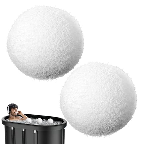 Absorbente de espuma de esponja - Filtrantes lavables | Eliminación de espuma para inmersión en frío | 2 bolas absorbentes para aceite para baño de hielo, piscina y spa,