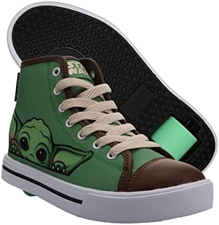 HEELYS Men's Mandalorian Hustle High Top Wheels Skate Sneaker Shoes (7, Numeric_7) Green
