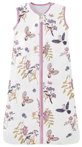 Chilsuessy Babyschlafsack für den Sommer, 100% Baumwolle, 0,5 Tog, Babyschlafsack, Unisex, tragbare Decke, Schlafsack für Kleinkinder, Frühlingslager, 90 cm/1-2 T