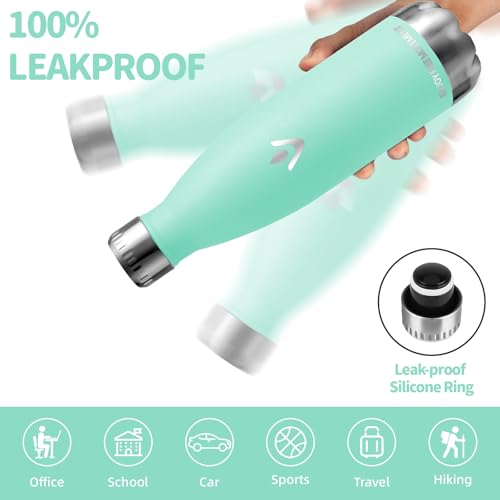Borraccia, Borraccia Termica 500 ml, Borraccia Bambini Senza Perdite, Borraccia Scuola Senza BPA, Facile da Trasportare, Isolato Sottovuoto, Borraccia Metallo per Bevande Calde, per Uffici, Viaggio - 4