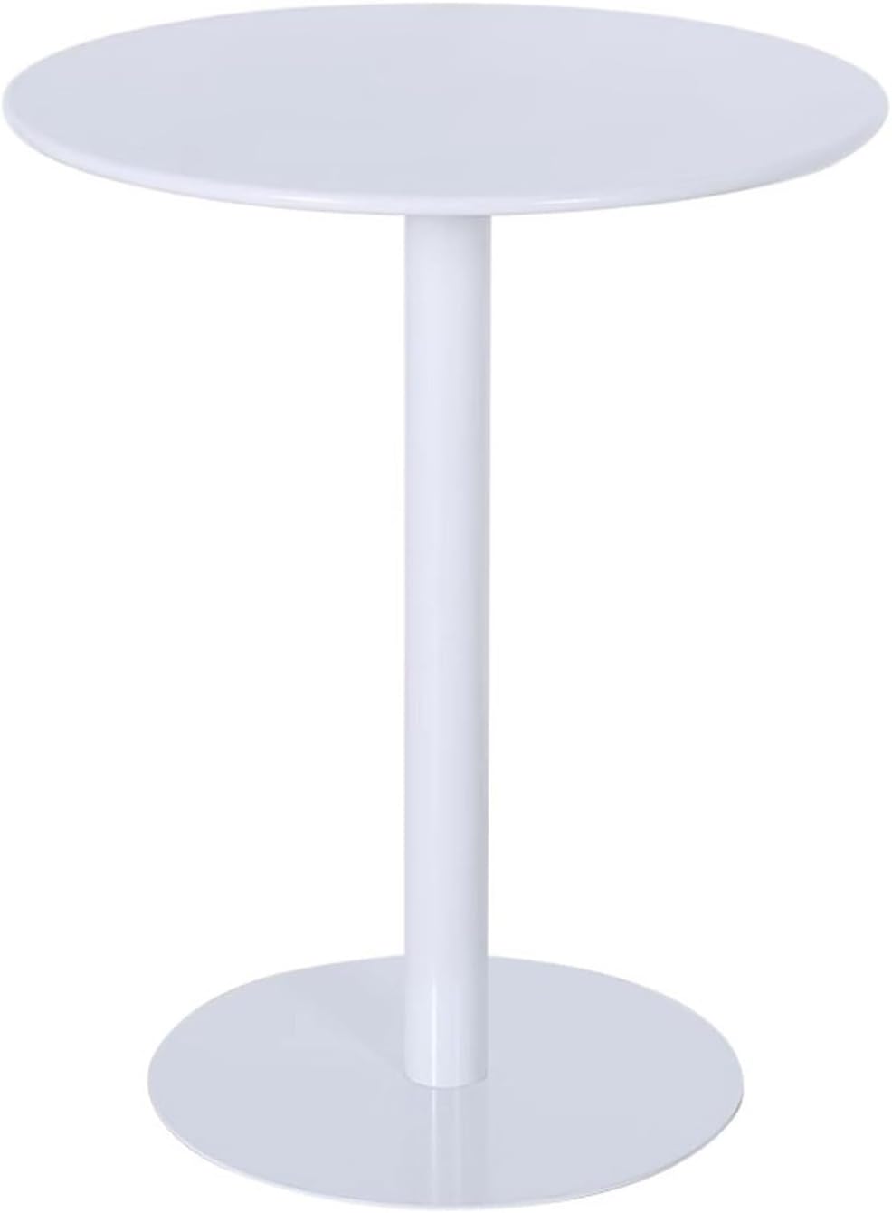 Round Cocktail Bar Table with Metal Base, Tall Bistro Pub Table, Matte White Counter Bar Height Table for Kitchen, Cafe, Dining Room, Living Room, Patio, Easy Assembly ( Size : 40.5x40.5x62cm )