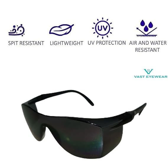 Image of FLAXI All Day, 24 Hour Driving Wrap Around Sports Unisex Sunglasses| Goggles for Road Rider Bikers Cars Travelling Hiking Cricket (CLEAR&BLACK) | Eye Protection from dust and UV rAYS(PACK OF 2)