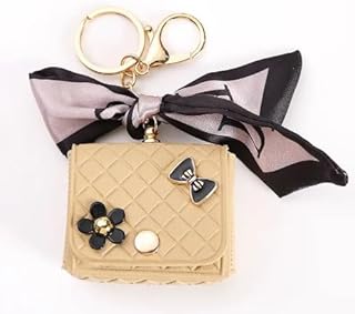 جراب رائع لسماعات علي شكل حقيبة صغيرة أنيقة، مصنوعة من الجلد الصناعي عالي الجودة مستورد - بيج