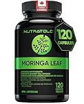 Nutratology Organic Moringa Leaf Capsules | 1200MG Per Serving | Canadian-Made | Provides Powerful Antioxidants - Protects Against Cell Damage, Supports Liver Detox & Gut Health - 120 Caps