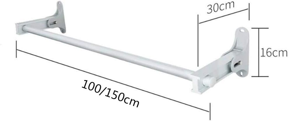 Clothes Drying Rack Laundry Rack, Wall Mounted Airer, Folding Balcony Drying Racks Multifunction Push and Pull Retractable Aluminum Alloy Clothes Airer The New,1rail 150c