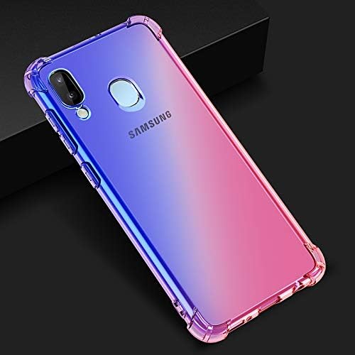 Starhemei for Galaxy A20 Case, Galaxy A30 Case, Soft TPU Shock Absorption Flexible Gasbag Protection Case Cover for Samsung Galaxy A20 (Blue&Pink)