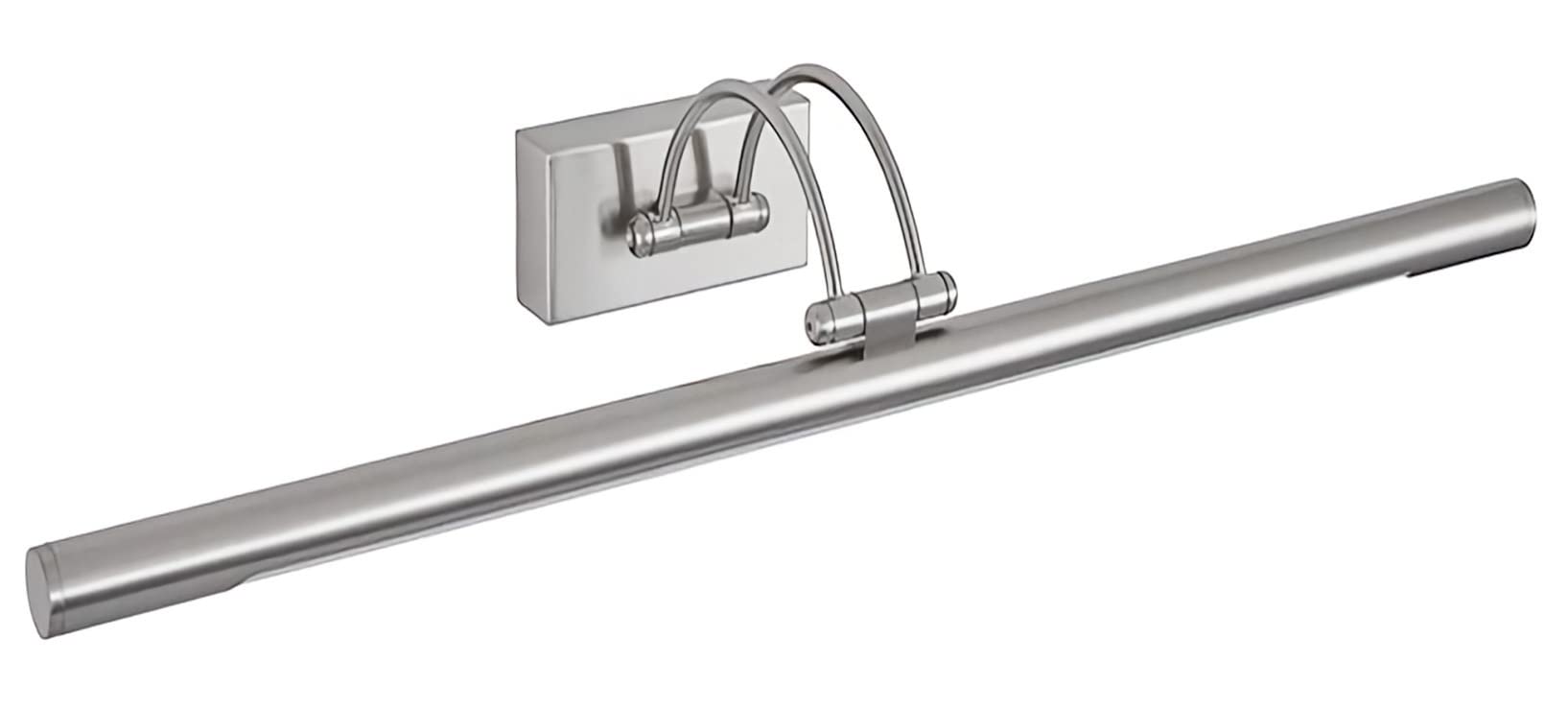 Aplique LED de pared para iluminar cuadros, espejos, murales, 8W estilo tradicional y elegante,tono de luz cálida 3000K, Níquel mate, totalmente articulado y giratorio. 50cm