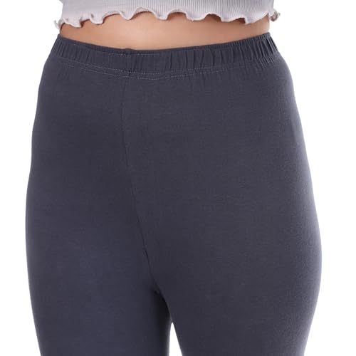 Image of TPF Women Solid Cotton Lycra Stretchable Leggings | Comfortable Ankle-Length Slim Fit Leggings for Women & Girls | Soft, Breathable Wear Bottoms
