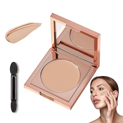 Concealer Augenringe, CC Under Eye Brightener mit Pinsel,Farbiger Ton Undereye Corrector, Unteraugen Farbkorrektor für Make up Tool, Aufhellender und Feuchtigkeitsspendender (Heller Hautton)