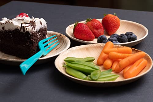 Naturally Chic Small 6 Inch Round Palm Leaf Dessert Plates thumb #5