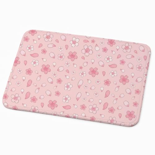 Image of Mouse Pad for Laptop & Desktop | 9x7 Inch Anti-Fray Stitched Edges | Non-Slip Rubber Base | Desk Setup Accessory for Students, Gamers & Professionals (Pink Flower)