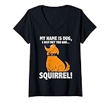Womens Disney Pixar Up My Name is Dug Squirrel V-Neck T-Shirt