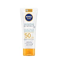 NIVEA SUN Sensitive Protect Sunscreen Lotion SPF 50 100ml | With Soothing Aloe Vera, Chamomile & Vitamin E | Sunscreen for Sensitive Skin | 4-Hour Water Resistant | UVA/UVB Protection