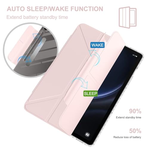 Coque Samsung Galaxy Tab S9 11 transparente rose pour bureau