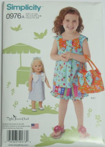 Simplicity Pattern #0976A Ajustement Parfait Vêtements Enfant 3 à 8 Ans - 2