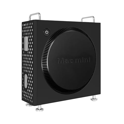 Aluminum Stand for Mac mini M4/M4 Pro (2024) - Premium Vertical Mount | Secure Holder | Enhanced Cooling | Space Saving Desktop Design (Black)