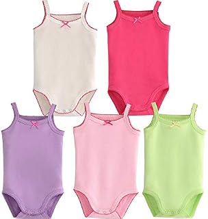 Infant/Toddler Baby Girls Boys Sleeveless Onesies Tank Top Cotton Baby Bodysuit Pack of