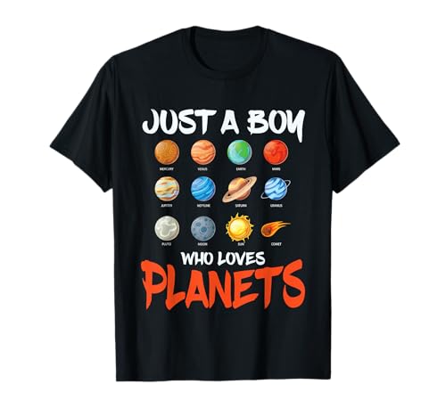 Just A Boy Who Loves Planets Space Dwarf Solar System T-Shirt