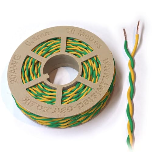 Câble CAN-Bus double vert et jaune 20 AWG 0,5 mm² 50m pour liaison bus de terrain et automate