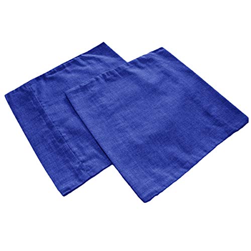  Russo Tessuti Coppia federe Cuscini DIVANI 42x42 cm Cotone Vari Colori Tinta Unita Pillow Case-Blu Elettrico