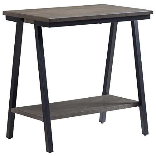 Image of Leick Home Empiria End Table, 15 inch, Smoke Gray, Matte Black