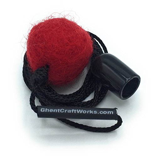 Ghent Craft Works Designer Cat Toy Wand Attachment with 100% Wool Felt Ball. M1 Red Dot Revenge Red Felt Ball Cat Toy Replacment (Red) â€¦