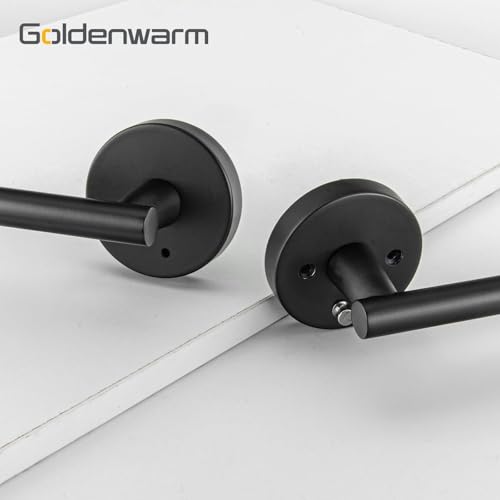 Image of Goldenwarm 2 Pack Black Door Handles Interior, Matte Black Door Lever Privacy Door Handles Keyless, Zinc-Alloy Heavy Duty Door Hardware for Bedroom Bathroom
