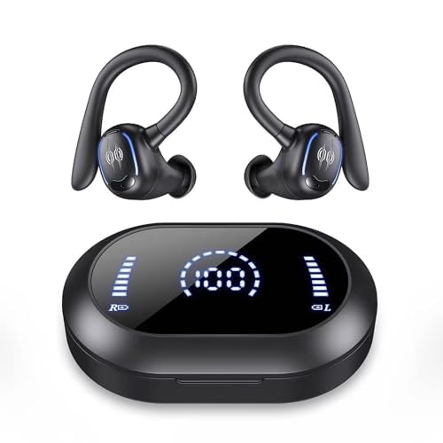 Écouteurs sans fil Bluetooth 5.3 avec boîtier d'affichage LED tactile