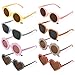 DragonflyDreams Sunglasses for Kids, 8 Pack Flower Sunglasses Cute Round Glasses Colorful Kids Fashion Eyewear Uv 400 Protection Heart, Round, Flower, oval