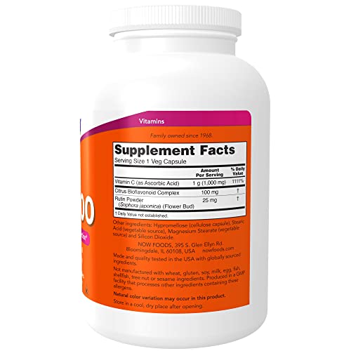 Now Supplements, Vitamin C-1,000 With 100 Mg Of Bioflavonoids, Antioxidant Protection*, 500 Veg Capsules #TOP1