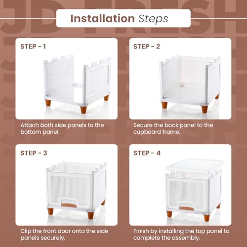 Image of JD Fresh 5 Tier Plastic Wardrobe Organizer /Foldable Cupboard for Storage /Stackable Storage Cabinet /Drawers for Storage Box /Multipurpose Storage Rack /Plastic Wardrobe Organizer (Transparent)