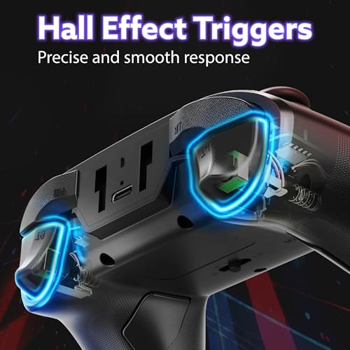 Image of Fosmon 2.4G Wireless Gaming Controller with Hall Effect Triggers For PC | Bluetooth Pro Controller with USB Dongle and Programmable Buttons for Switch 2 /1 /Lite /OLED /Windows PC /Steam Deck /Android /iOS