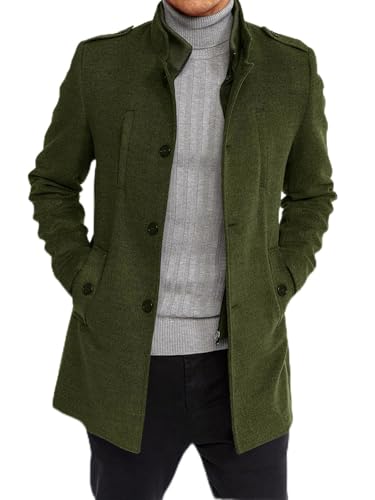 ジャケット・アウター Classical Stand Collar Trench Coat Summer Saving!Father Day Sale Deals!YANHAIGONG Mens Black