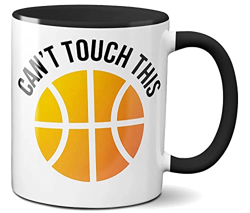 White Black Basketball Love Coffee Tea Mug 11 oz Athlete Gift Ceramic Cup