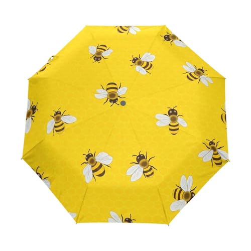 Parapluie pliable automatique jaune miel GAIREG compact