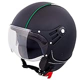 GENORMTE SICHERHEIT ECE 22.05 - Dank seiner hochwertigen Verarbeitung erfüllt dieser Vinz Helm alle strengen UNECE-Vorschriften und trägt das ECE-Qualitätszeichen. Die UNECE hat den Helm unabhängig bewertet und festgestellt, dass seine Verwendung im Straßenverkehr sicher ist. Da dieser Helm das ECE-Qualitätszeichen trägt, bedeutet dies, dass das Fahren mit diesem Helm europaweit für den Einsatz auf einem Motorrad, Roller oder Moped zugelassen ist.